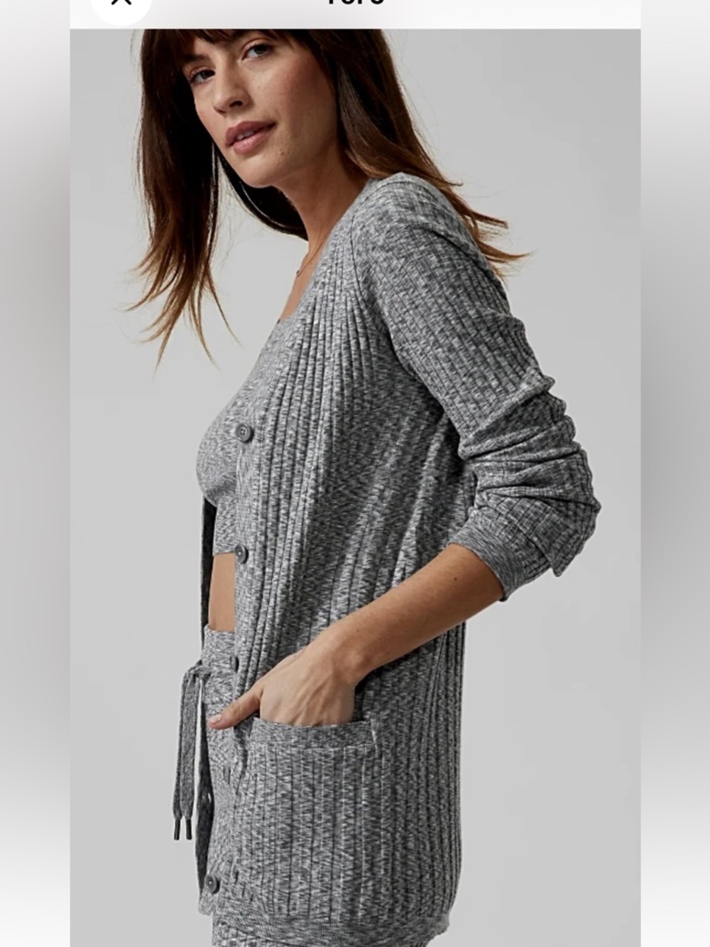 Athleta Revolve Heather Gray Cardigan